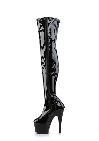 Adore-3000 Platform Thigh High Boots-Black