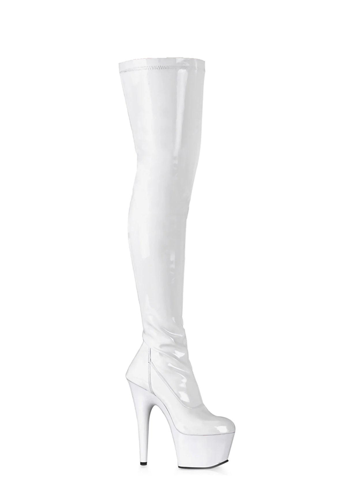 Adore-3000 Platform Thigh High Boots-White