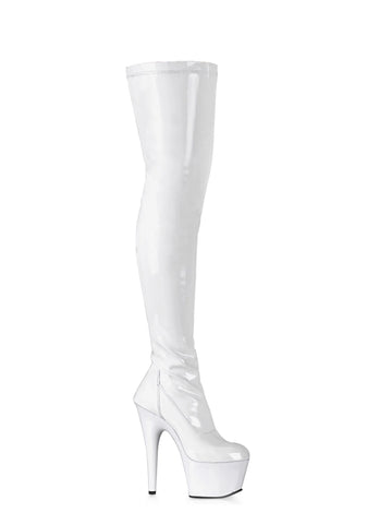 Adore-3000 Platform Thigh High Boots-White
