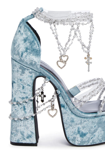 Holy Revelation Platform Heels - Baby Blue