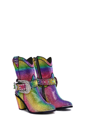 Sheriff Shine Cowboy Boots - Rainbow