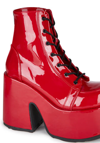 Camel-203 Platform Ankle Boots