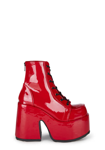 Camel-203 Platform Ankle Boots