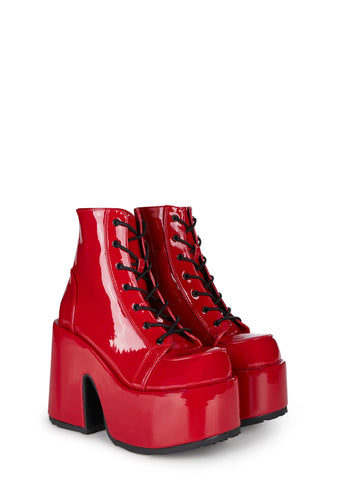 Camel-203 Platform Ankle Boots