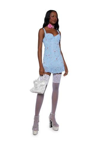 I'm Baby Mini Slip Dress - Light Blue