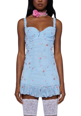 I'm Baby Mini Slip Dress - Light Blue