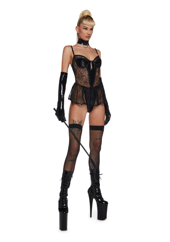 Black Widow Problems Lace Teddy