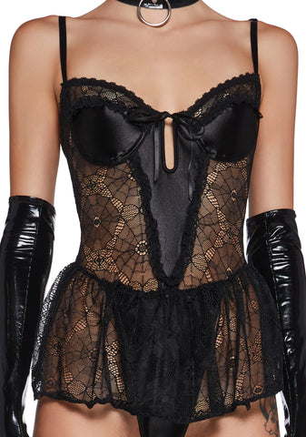 Black Widow Problems Lace Teddy