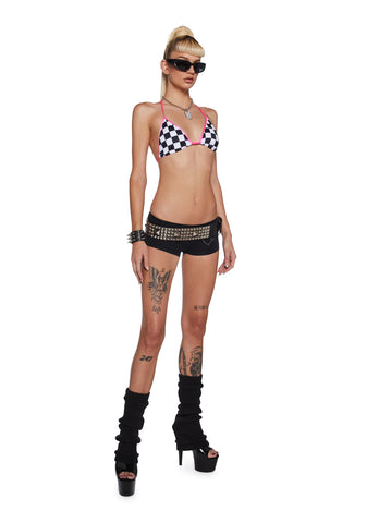 Somebody To Love Rhinestone Boyshorts - Black