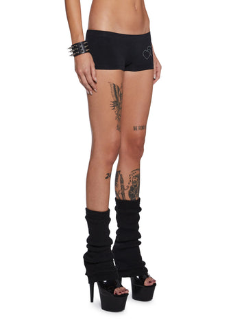 Somebody To Love Rhinestone Boyshorts - Black