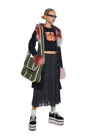 Static Buzz Midi Skirt