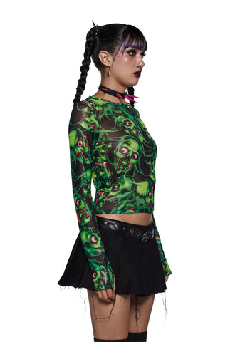 Brain Drain Mesh Top