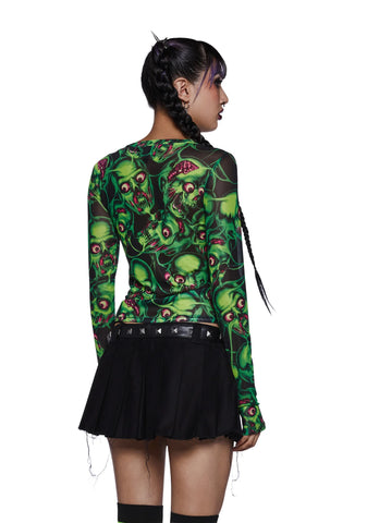 Brain Drain Mesh Top