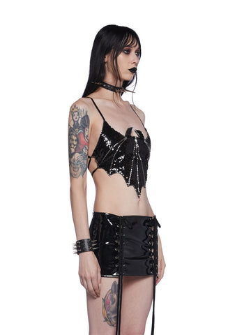 Cave Rave Sequin Bat Top