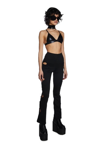 Star Child Cut-Out Pants - Black