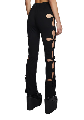 Star Child Cut-Out Pants - Black