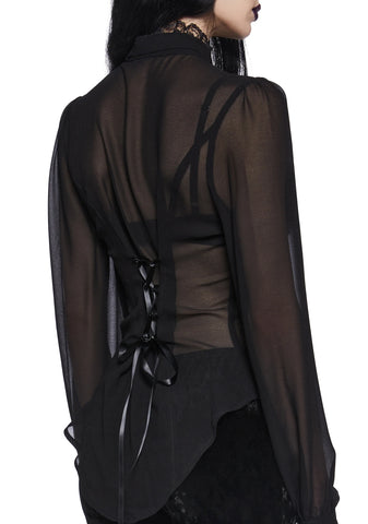 Noir I'm No Angel Chiffon Blouse