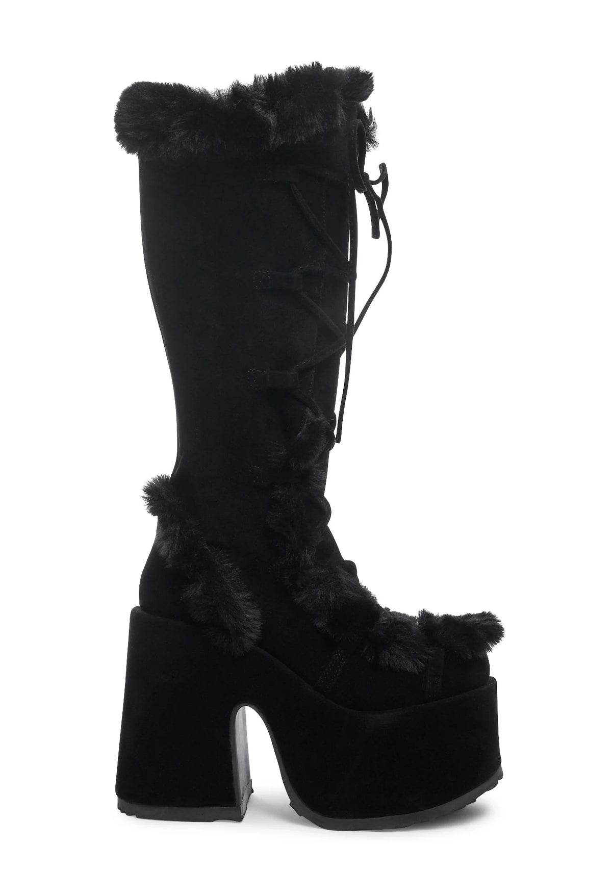 Camel-311 Platform Knee High Boots