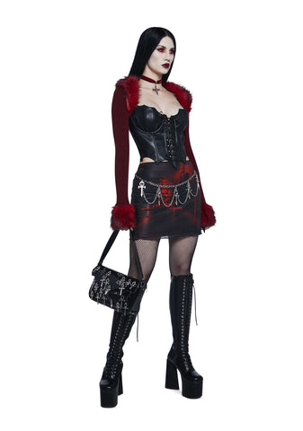 House Of Horrors Mesh Mini Skirt