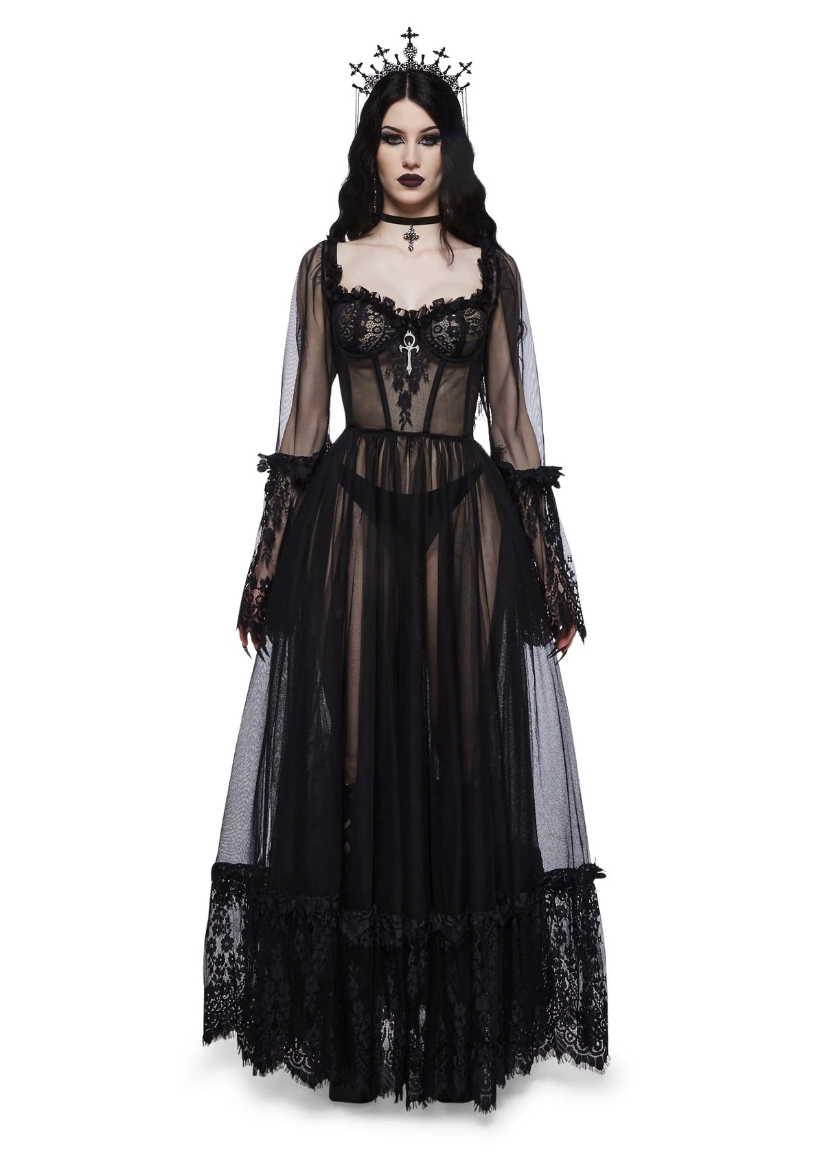 Dance With Death Maxi Dress - Black