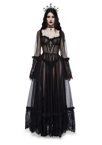 Dance With Death Maxi Dress - Black