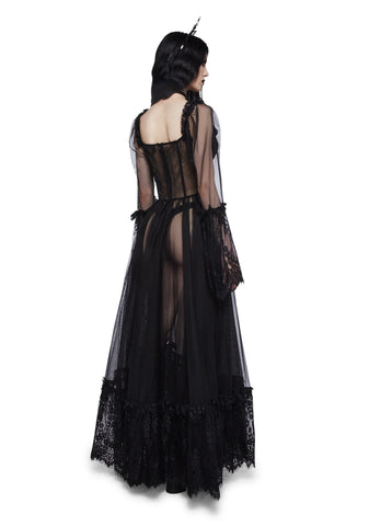 Dance With Death Maxi Dress - Black
