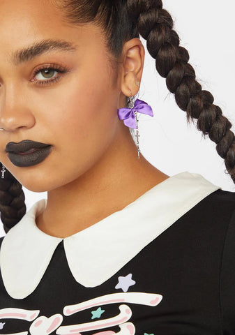 Sweet Hot And Mean Bow Earrings