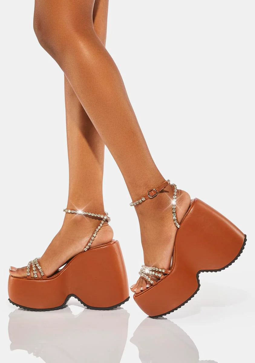 Brown Ramsey Platform Heels