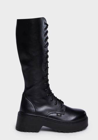 Tulsa Leather Calf-High Boots