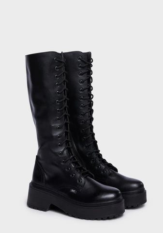 Tulsa Leather Calf-High Boots