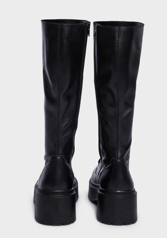 Tulsa Leather Calf-High Boots