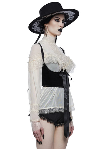 Fall From Grace Velvet Underbust Corset