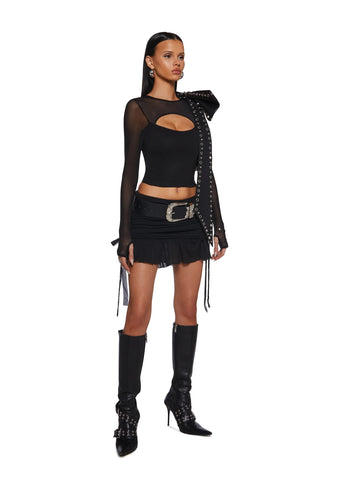 Gut Feelings Cut-Out Corset Top