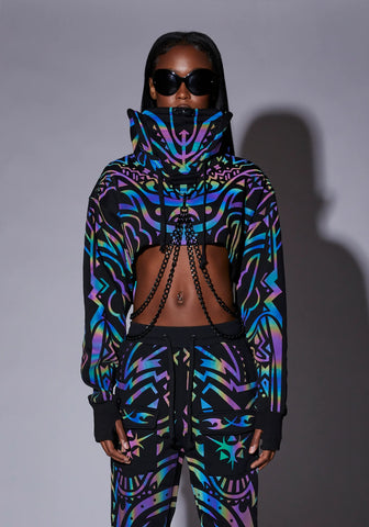 Moon Labyrinth Reflective Chain Hoodie