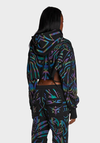 Moon Labyrinth Reflective Chain Hoodie
