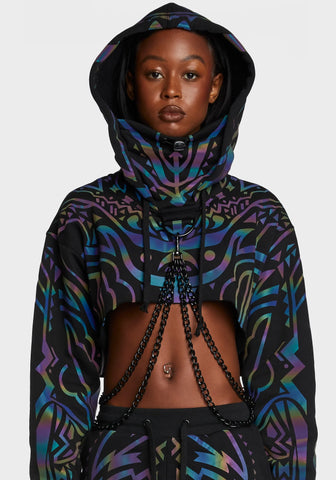 Moon Labyrinth Reflective Chain Hoodie