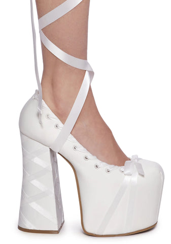 Sweet Sonata Ballet Wrap Heels - Off White