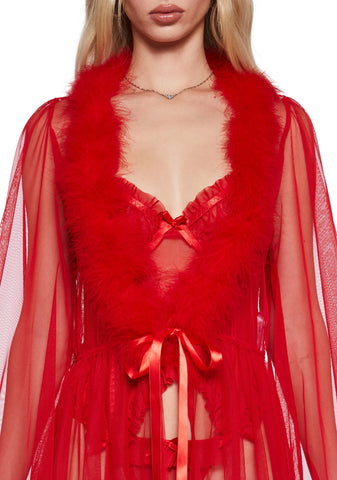 Hot Sugar Coated Crush Marabou Robe