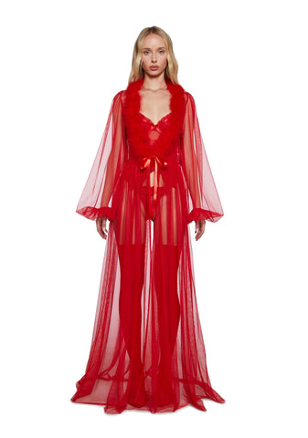 Hot Sugar Coated Crush Marabou Robe