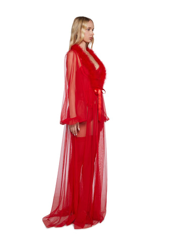 Hot Sugar Coated Crush Marabou Robe