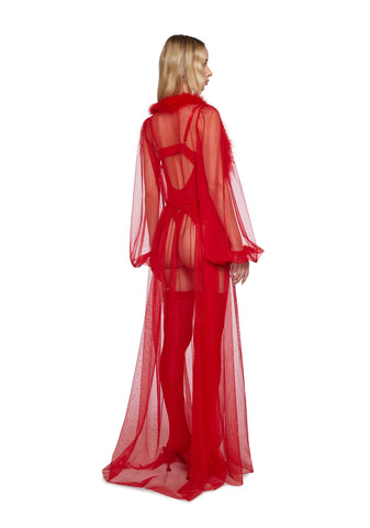 Hot Sugar Coated Crush Marabou Robe