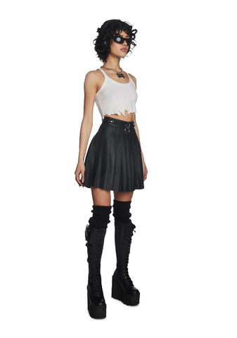 Spade Pleated Mini Skirt