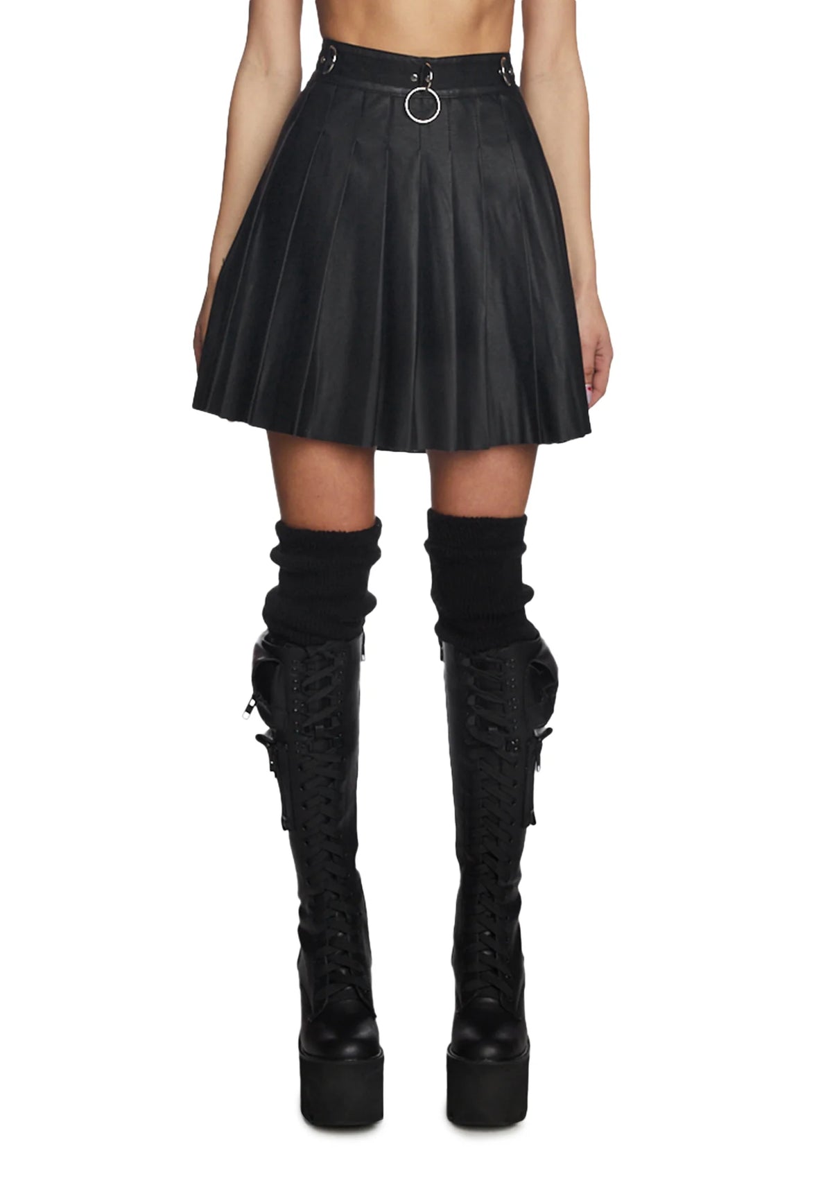 Spade Pleated Mini Skirt