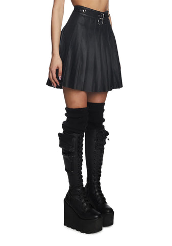 Spade Pleated Mini Skirt