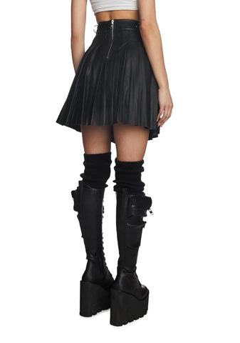 Spade Pleated Mini Skirt