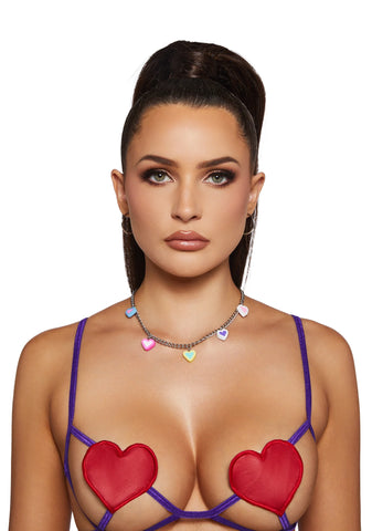 Hello Heartache Charm Chain Necklace