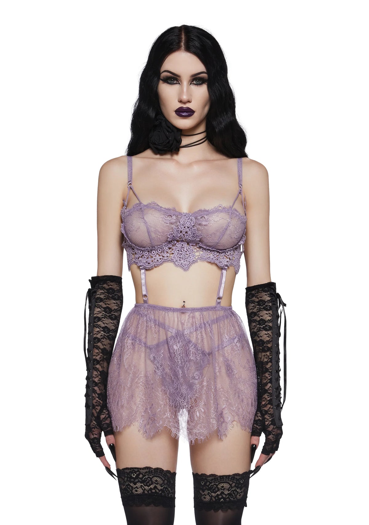 Lilac Ill Fated Lovers Lace Set