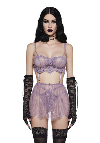Lilac Ill Fated Lovers Lace Set