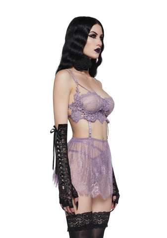 Lilac Ill Fated Lovers Lace Set