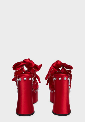 Lover Strike A Pose Bow Mule Heels